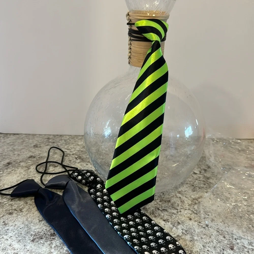NWOT 10 inch unisex ties set of 4. Attached elastic cord goes under the collar